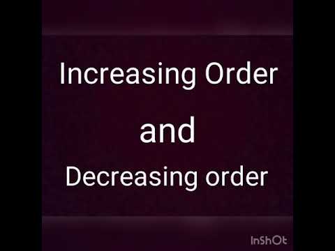 Class UKG: Mathematics: Increasing and Decreasing order