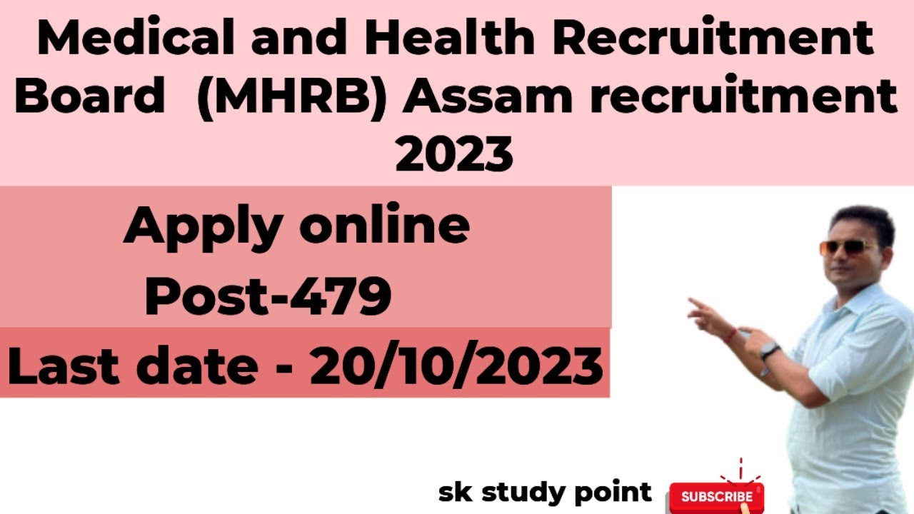 Medical and Health Recruitment Board (MHRB) Assam recruitment 2023 apply onlin YouTube