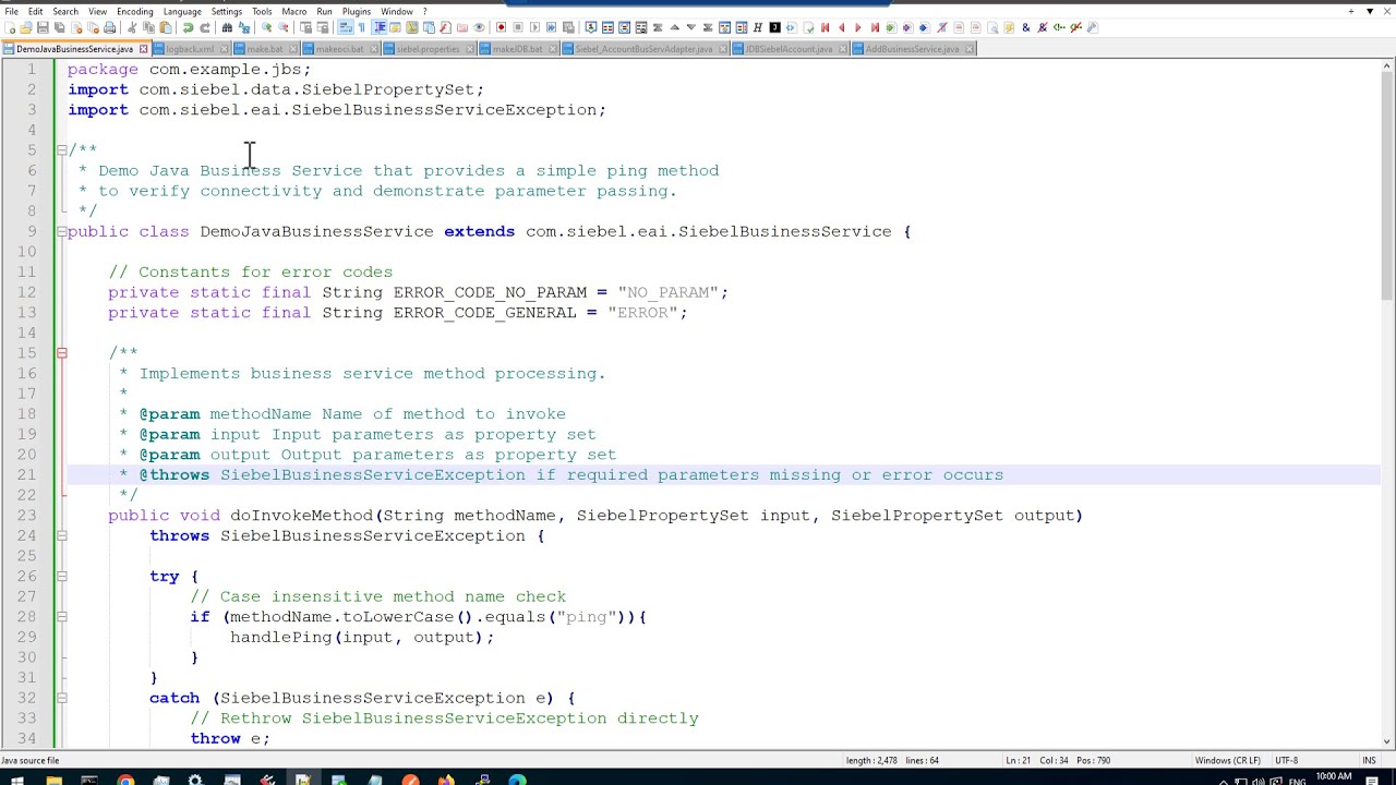 Code Along - Siebel Java Business Service Part 1: Hello Spaceboy - YouTube