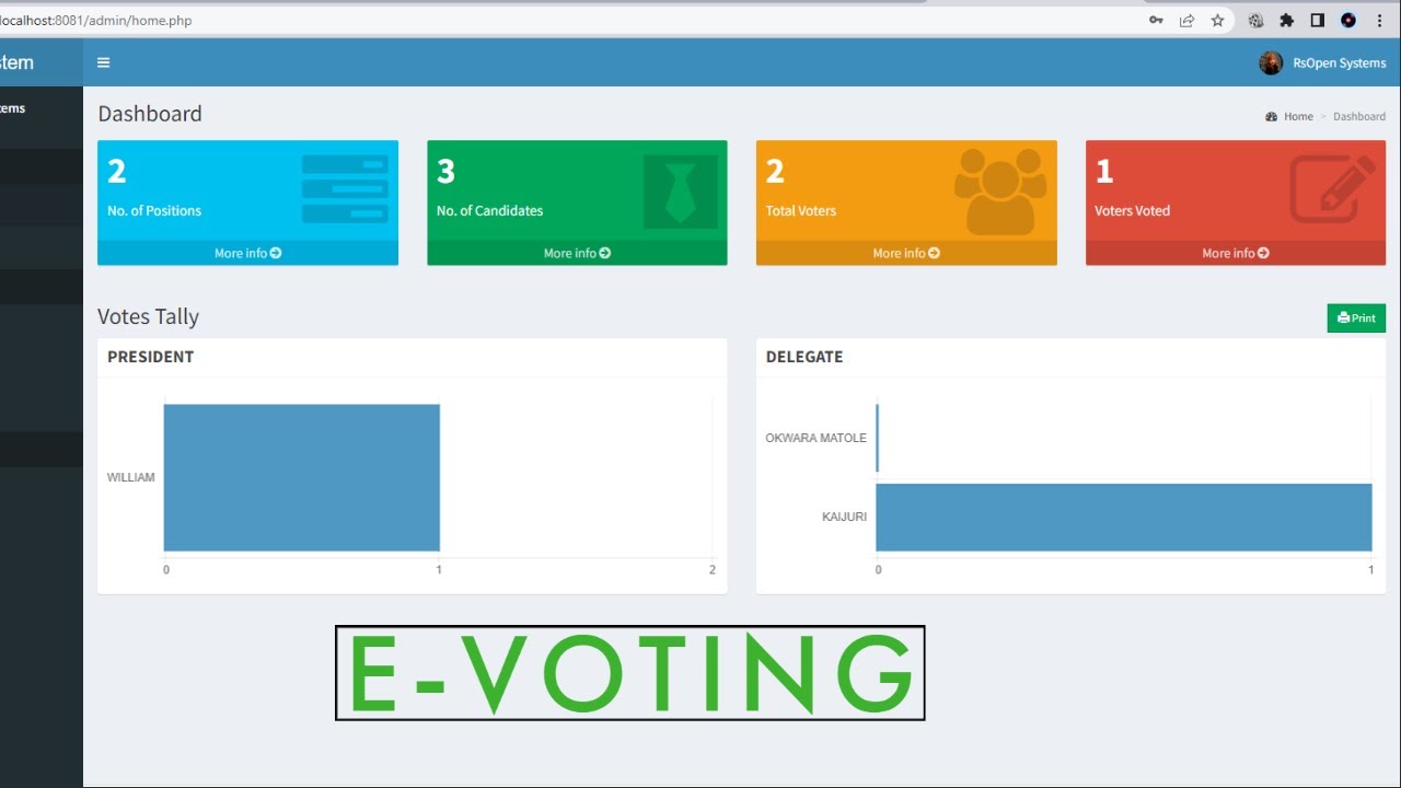 Simple E-VOTING SYSTEM IN PHP