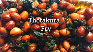 thotakura fry with peanuts  recipe | amaranthus fry | thotakura vepudu in telugu | healthy recipe