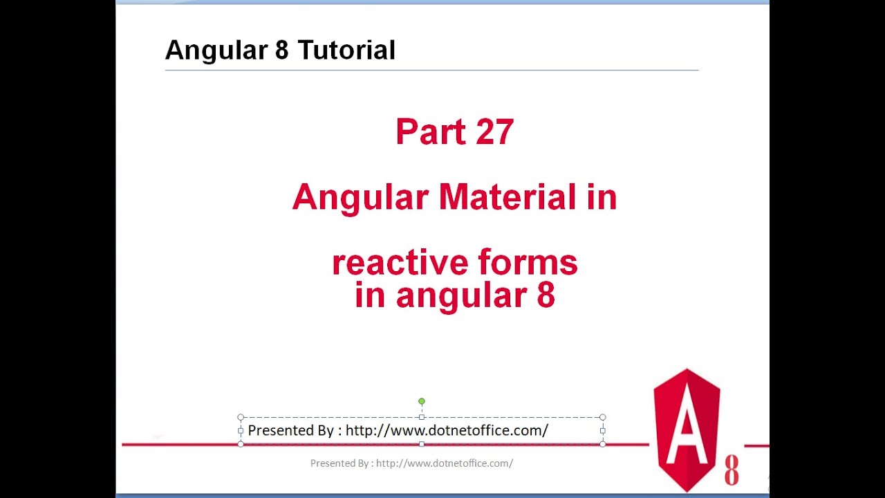Part-27: Angular Material in reactive forms in angular 8 |Angular 8/12 ...