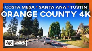 Driving Costa Mesa Santa Ana Tustin Relaxing Orange County Drive 4K