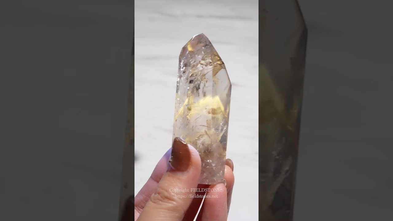 発光ゴールデンファントムアメジストポリッシュポイント - FieldStones