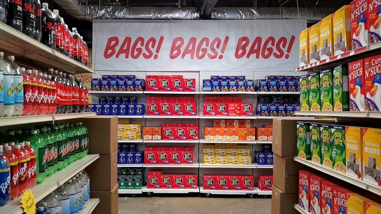 The Plastic Bag Store Harvesting trash for nutritionless food items