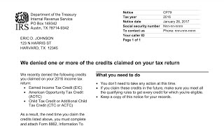 How to understand your CP79 Notice (IRS denied one or more tax credits on your return)