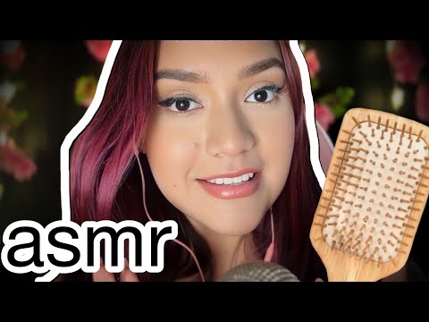 asmr en español TE CEPILLO Y PLANCHO TU CABELLO 💇🏻‍♀️