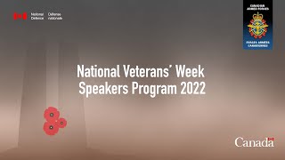 2022 National Veterans’ Week Speakers Program - Grades 3 to 12