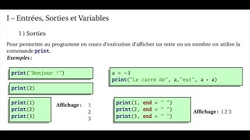PYTHON - VARIABLES , ENTREE , SORTIE