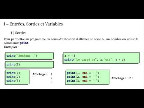 PYTHON - VARIABLES , ENTREE , SORTIE