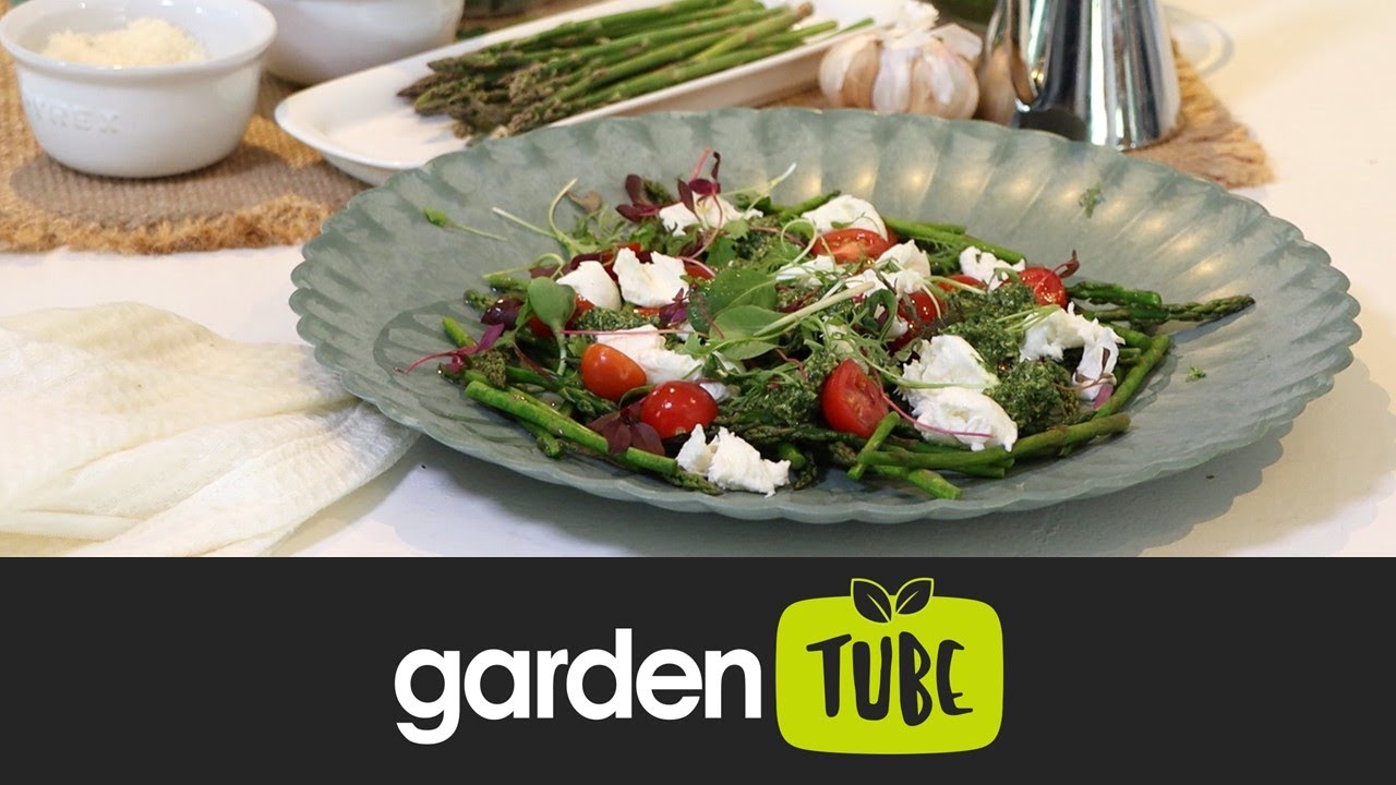 Asparagus salad with Bocconcini cheese & pesto [Recipe] YouTube