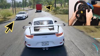 The Crew 2 - Porsche 911 Gt3 Rs Realistic Driving Wsteering Wheel Thrustmaster T300 Gameplay