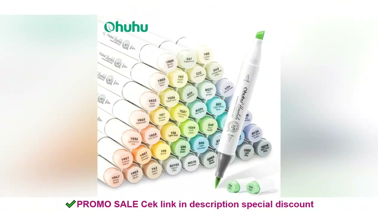 Ohuhu Honolulu New 48 Pastel Colors Marker Pen Set Alcohol Art Markers Blossoming Dual Tips Sketchin