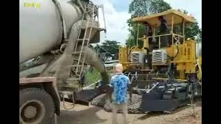 Road Paving With Zjar Slipform Paver In Southeast Asia Indonesia, Philippines