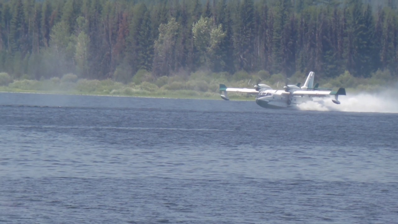 Scooper planes fighting the Rice Ridge fire in Seeley Lake Montana ...