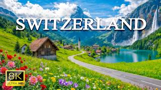 🌿 Swiss Alps Relaxation Film 8K – Lauterbrunnen, Waterfalls &amp; Scenic Villages
