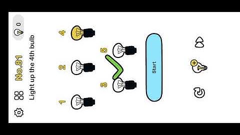 Brain out level 81./ light up the 4th bulb.