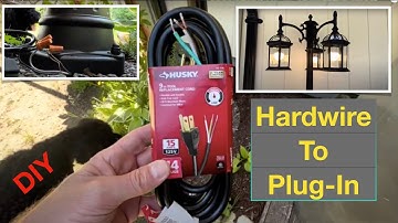 DIY Hardwire Outdoor Lamp Post To Pigtail Plug-in Wiring Demonstration | Husky Replacement Cord