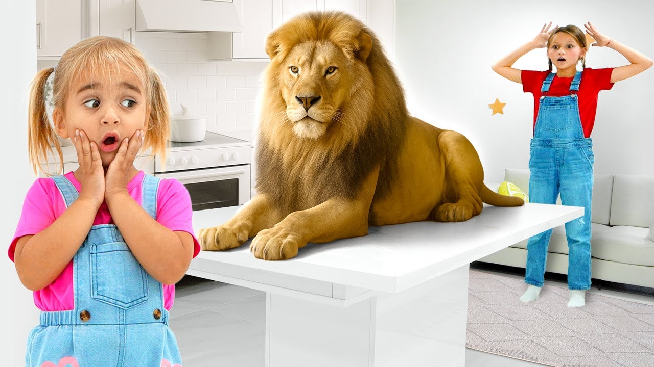 Алиса учит названия и звуки диких животных