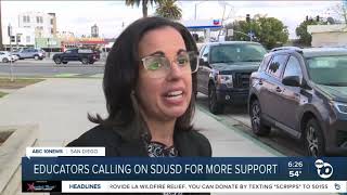 ABC 10 News Story: Educators Calling on SDUSD for More Support