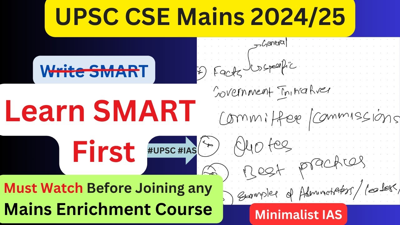 UPSC Mains 2024 Strategy | Learn SMART for UPSC CSE Mains Strategy ...