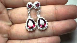 Ruby Teardrop Earring, Red Drop Earring, Tear drop Jewelry, Teardrop Earrings, Drop Silver Eaarring