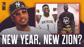 Carmelo Anthony Reacts to Zion Williamson's Incredible Weight Loss