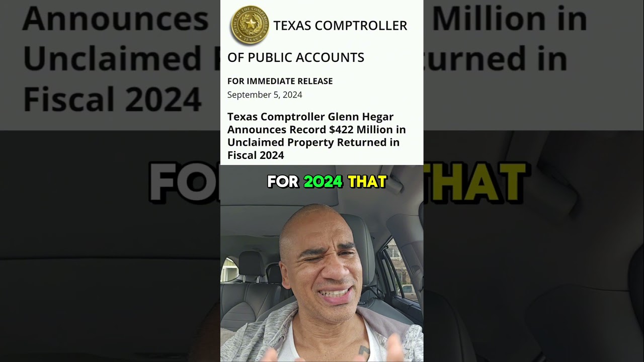 Texas $9 Billion Unclaimed Funds!! 