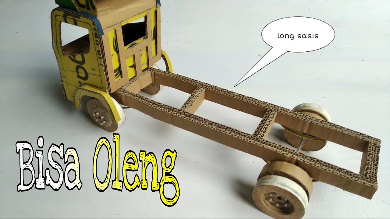 Cara membuat sasis truk dari kardus bisa oleng