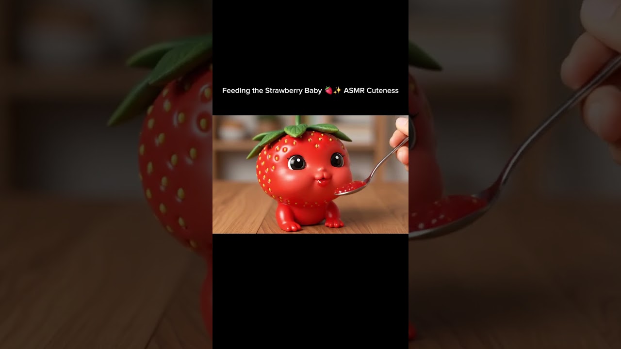 Feeding the strawberry baby | ASMR cuteness 🍓