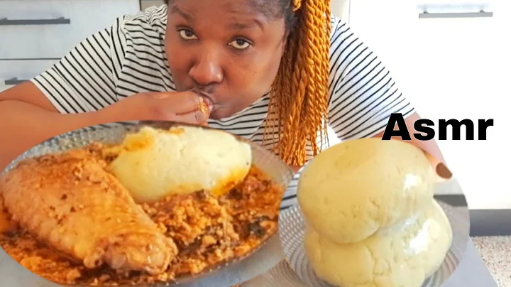 ASMR AFRICAN FOOD MUKBANG/COOK AND EAT WITH ME/EGUSI SOUP WITH FUFU/NO DRINKING WATER CHALLENGE