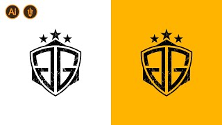 How To Create Monogram Logo In Shield Shape | Adobe Illustrator Logo Design Tutorial | LogoCaptain