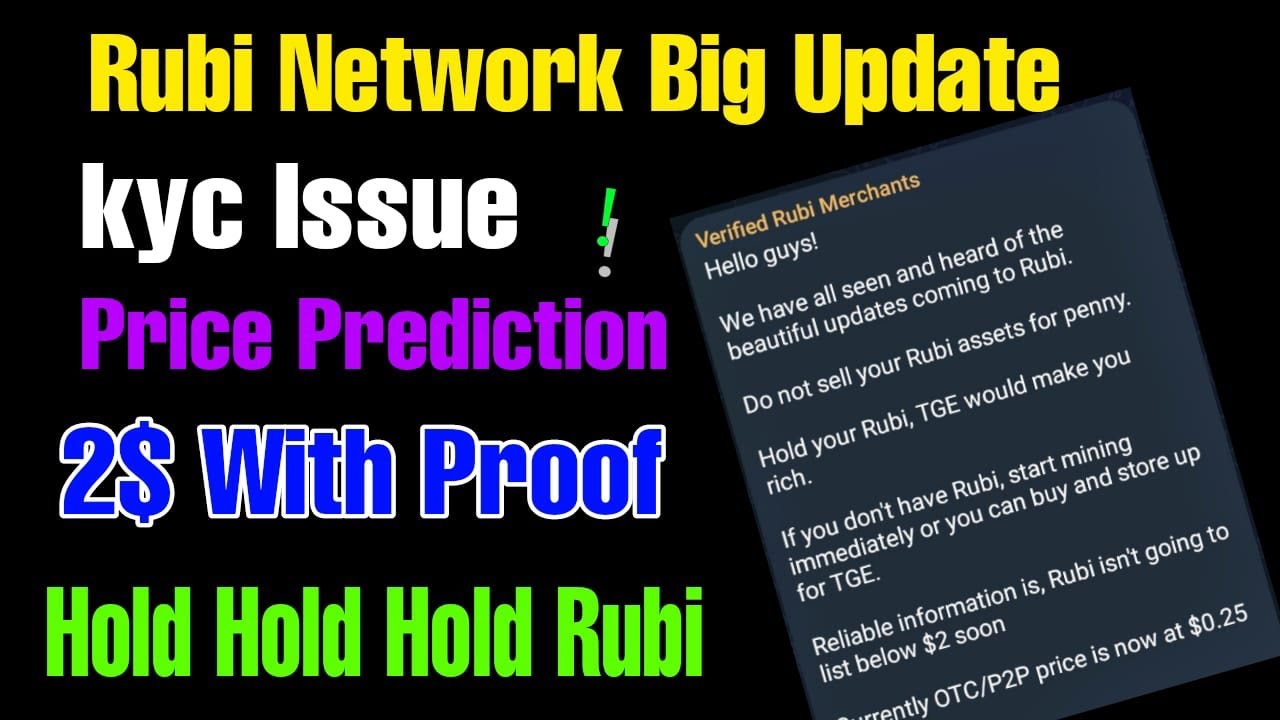 Rubi Network Big Updates | Rubi Network KYC $ Profile Issue | Rubi Network Price Prediction