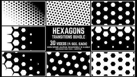 Hexagons Transitions Bundle - 4K | Motion Graphics - Envato elements