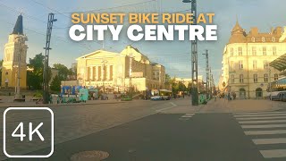 【4K】 Sunset Bike Ride at City Centre - Tampere, Finland