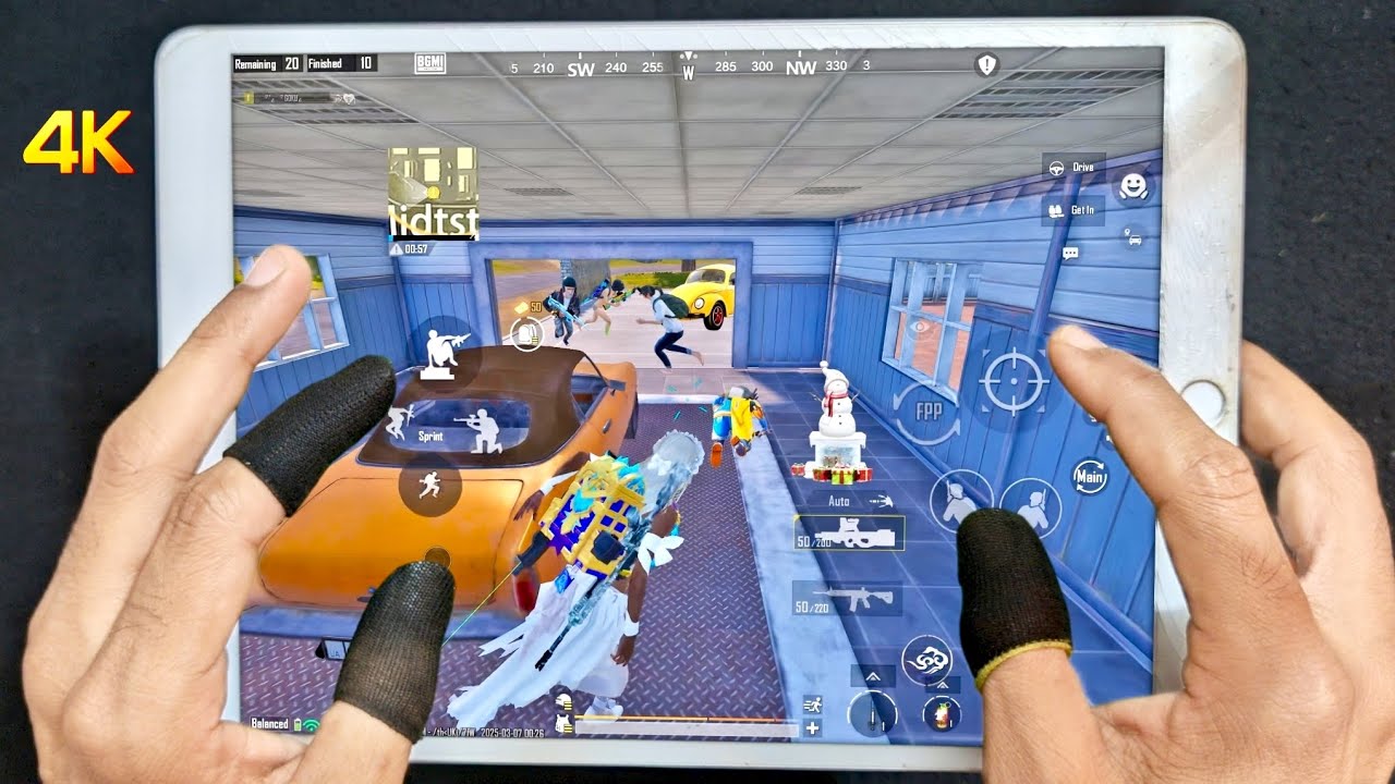 ipad 9th generation bgmi HANDCAM 🔥 Smooth+60FPSPubg Test/ Gameplay/6 Fingerclaw + Gyro