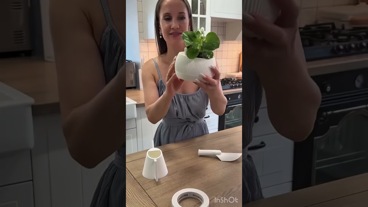 🌿 3D Printed Self-Watering Planter – Green 🪴