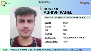 STUDENT PLACEMENT JOURNEY AS   Jr.Full Stack Developer |  Q & J SPIDERS GURUGRAM