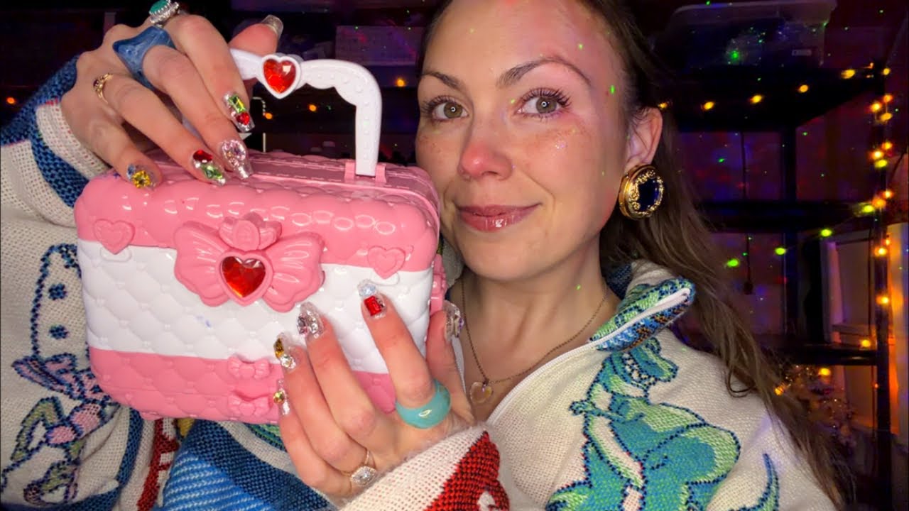 asmr/ what my daughter got for her birthday HAUL💖  (close + clicky whisper, lots of tapping)