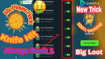 Mx Player KNIFE HIT | game hack trick🤑| Always Rank #1| Knife Hit | New Hack Trick
