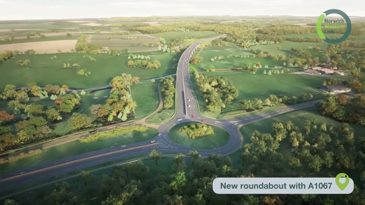 Norwich Western Link fly-through video