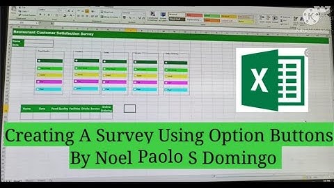 How to create Survey using Option Buttons in Excel (Part 1).