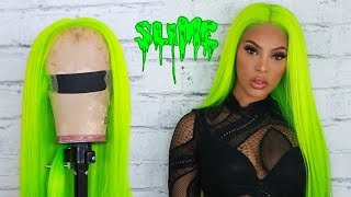 LET'S MAKE A SLIME GREEN WIG  | I DYED MY HAIR IN WATER IN MINS