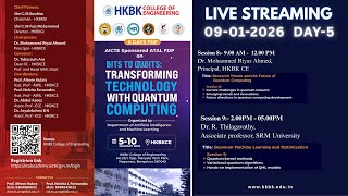 Day-5 - Quantum Machine Learning and Optimisation | ATAL - FDP on Quantum Computing | HKBK College