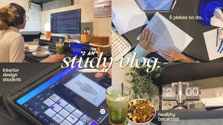 2 am college day in my life 🫠💤 early morning study vlog, make plates with me, matcha at home