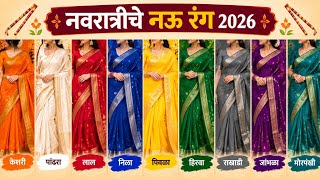 Navratri Colours List 2026 / 9 Auspicious Colours of Navratri 2026 #navratri2026 #navratricolors