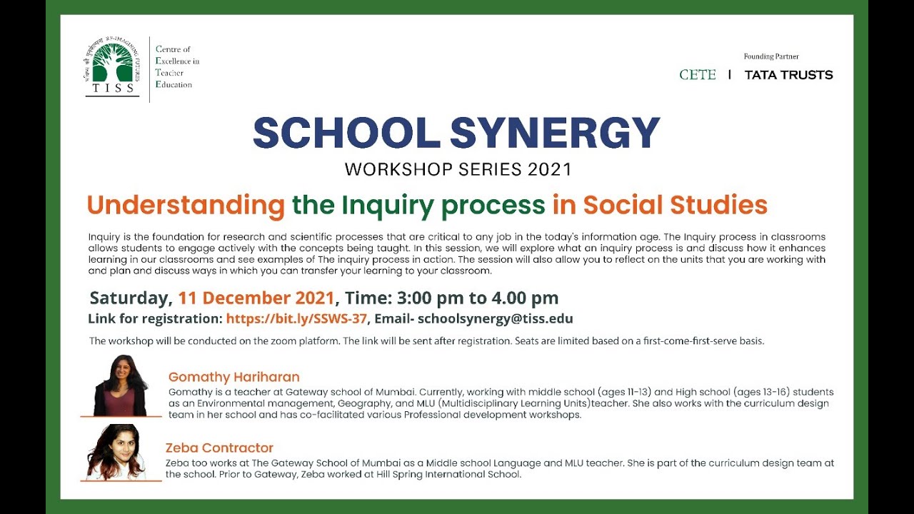 [School Synergy] Understanding the Inquiry process in Social Studies ...
