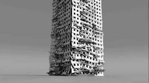 Lightwave 11 Bullet Dynamics test Building