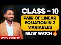 Pair of Linear equations in 2 variables l class 10 Math|