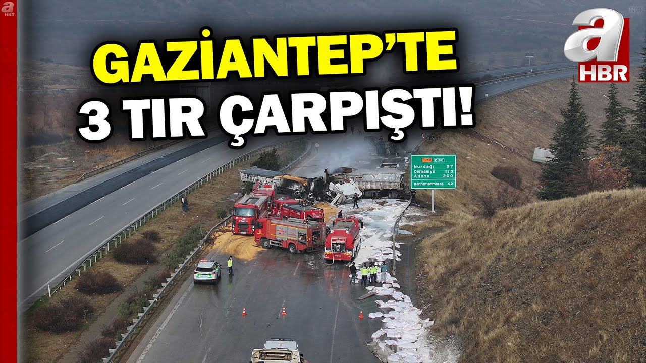 Gaziantep'te 3 Tırın Karıştığı Zincirleme Kaza! | A Haber